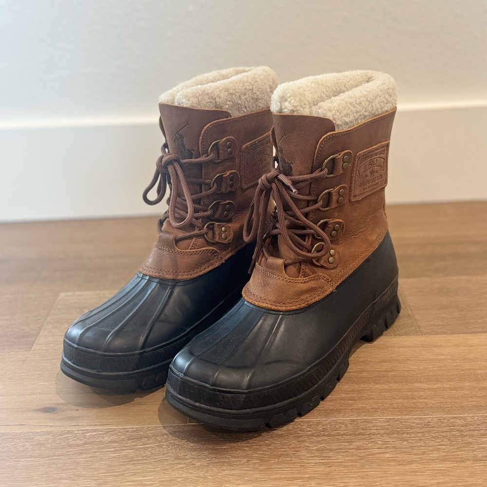 Like New! Ralph Lauren Polo Men’s Winter Boots (11) Brown, Black & Sherling